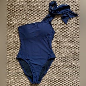 J. CREW Bow One-shoulder One-piece